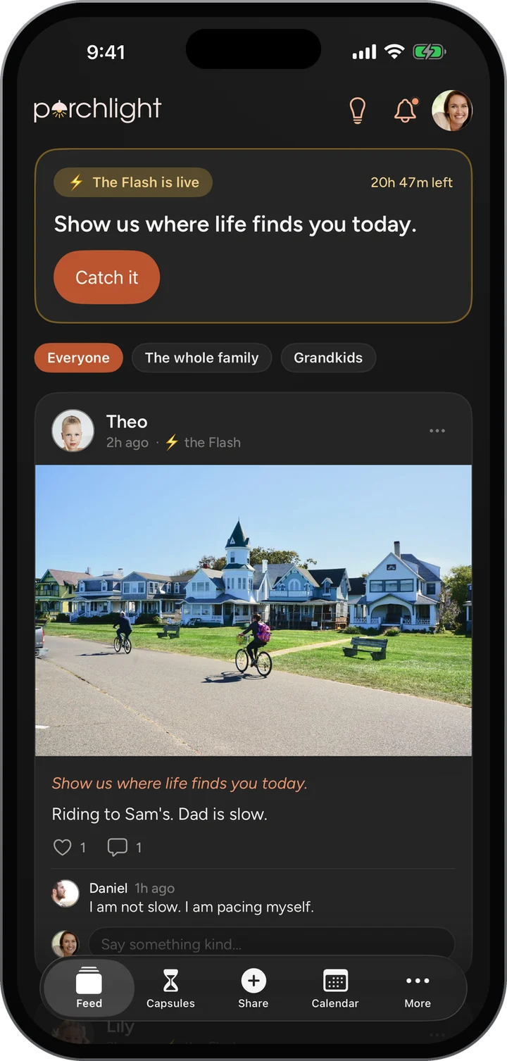 The Family Feed with the Flash live: Show us where life finds you today, and Theo's answer below.